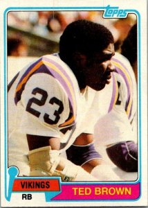 1981 Topps Football Card Ted Brown Minnesota Vikings sk60508