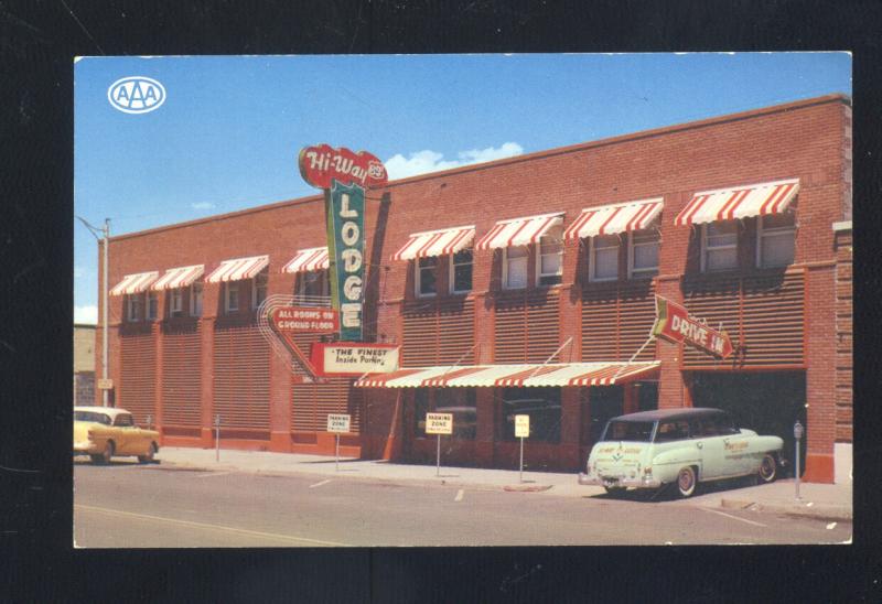 PANGUITCH UTAH HI-WAY 89 LODGE MOTEL 1950's CARS OLD ADVERTISING POSTCARD