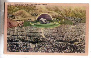 P3208 vintage postcard hugh crowd of people hollywoor bowl hollywood calif