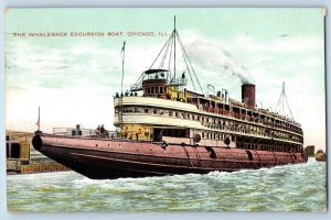 1908 The Whaleback Excursion Boat Passenger Ferry Chicago Illinois IL Postcard