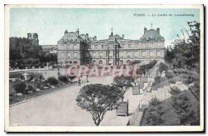 Postcard Old Paris Luxembourg Garden