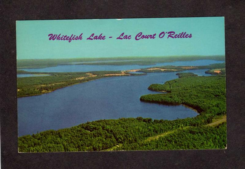 WI Whitefish Lake Lac Court O'Reilles Hayward Wisconsin Postcard