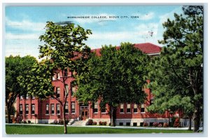 1938 Morningside College Building Garden Sioux City Iowa IA Vintage Postcard 