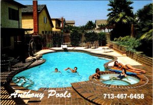 Houston, TX Texas  ANTHONY POOLS Swimming Pool Company Advertising 4X6 Postcard