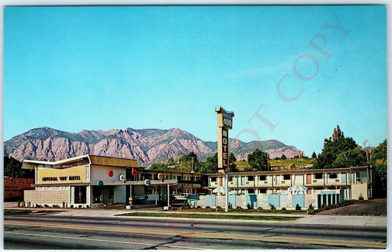 c1950s Ogden UT Imperial 400 Motel Chrome Photo PC Budget Inn Uinta Wasatch A152