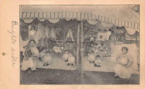 CHILDREN DOLLS TEDDY BEAR CARNIVAL TENT BRIGHT SIDE MASSACHUSETTS POSTCARD