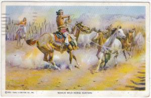 Charles M. Russell -  Navajo Wild Horse Hunters  - 1952