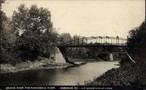 Vandalia Illinois IL Bridge Kaskaskia River Bridge c1910 Real Photo Postcard