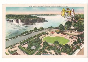 Oakes Gardens, Niagara Falls ON, Vintage Aerial View Postcard, FH Leslie Publish