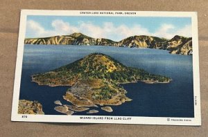 UNUSED .01 LINEN PC - WIZARD ISLAND FR. LLAO CLIFF, CRATER LAKE NATL PARK, ORE.