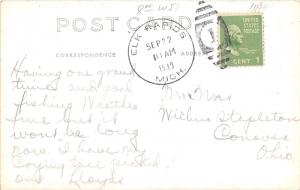 Elk Rapids Michigan~Millers Park~Spencer Bay Bknd~Note on Back~1939 RPPC