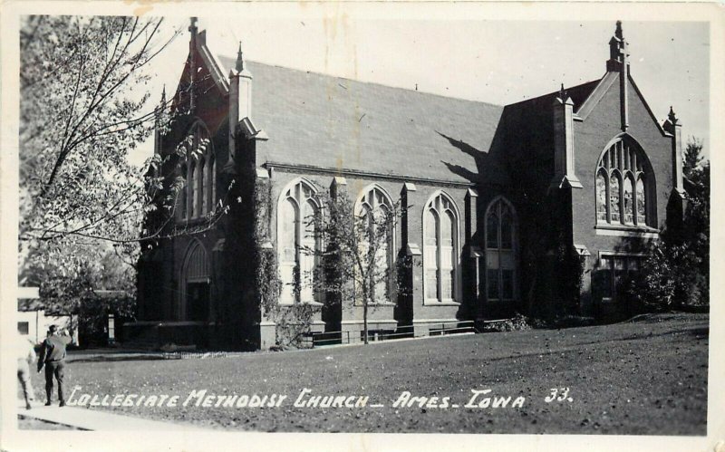 RPPC Postcard; Collegiate Methodist Church, Ames IA 33. Story County