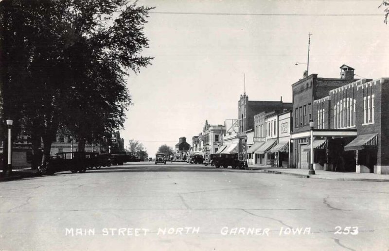 Garner Iowa Main Street Real Photo Vintage Postcard AA12039