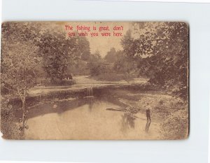 Postcard The fishing is great, don't wish you were here, Man Lake Nature Scenery