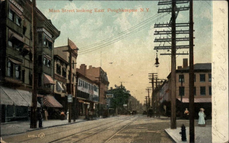Poughkeepsie New York NY Main Street Scene c1910 Vintage Postcard
