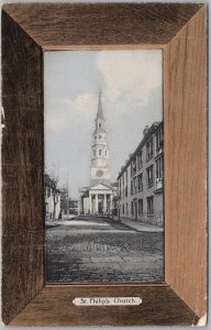 St. Philip's Church Charleston SC Postcard Wood Frame Border Rotograph H83