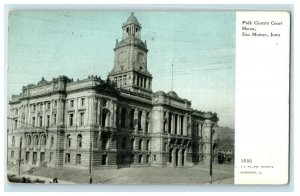 1910 Polk County Court House Des Moines Iowa IA Posted Antique Postcard 