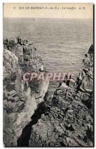 Old Postcard Ile de Brehat The Chasm