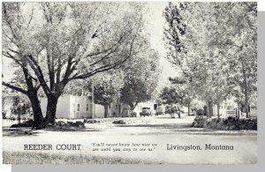 Livingston, Montana/MT Postcard,  Reeder Court, Motel. Old Cars