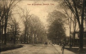 Norwich Connecticut CT Broadway c1910 Vintage Postcard