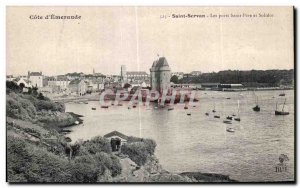 Old Postcard Saint Servan Ports Holy Father and Solidor