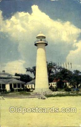 Biloxi, MS Light House, Houses Lighthouse, Postcard Postcards  Biloxi, MS USA