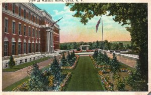 Vintage Postcard 1930'S View At Masonic Home Utica New York The Union News Pub.