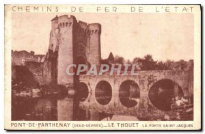 Postcard Old Bridge Parthenay Deux Sevres The Thouet Porte Saint Jacques