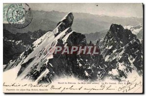 Old Postcard Massif Meije Pelvoux the central peak