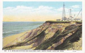 Wireless Station and Highland Light - North Truro MA Cape Cod Massachusetts - WB