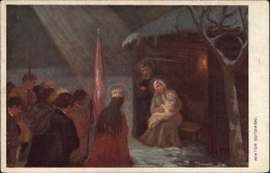 Gutowski Christmas Nativity Baby Jesus Mary c1910 Vintage Postcard