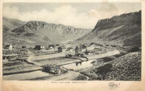 c1905 Lithograph Postcard; Town View & Bridge Palisade NV Eureka County Unposted