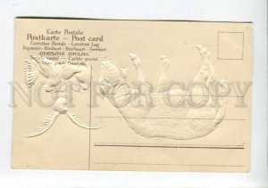 422964 Sheep & PIGEONS on Yard Vintage EMBOSSED postcard