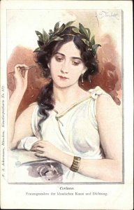 Doubek Kunstler No. 687 Romanticism Corinna Greco Roman c1910 Postcard