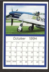 Airshow P-51 Mustang Airplane Fighter Plane WW II J Meyer Calendar Postcard