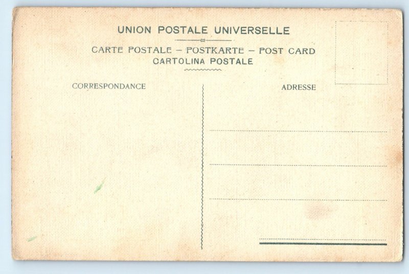 Naples Campania Italy Postcard Moonlight and Vesuvio Eruption Scene c1910