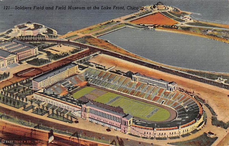 Soldiers Field & Field Museum at the Lake Front Football Stadium 1949 