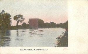 Postcard 1908 Illinois Pecatonica The Old Mill undivided IL24-1682