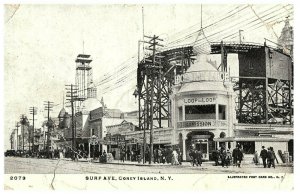 Panoramic Postcard Surf Ave Coney Island New York 2073