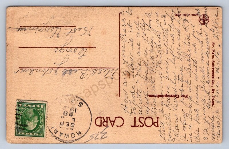 K18/ Howard South Dakota Postcard RPPC c1910 Birdseye View 140