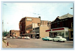 A View Of Second Street Looking East Hotel Cars Cornwall Ontario Canada Postcard