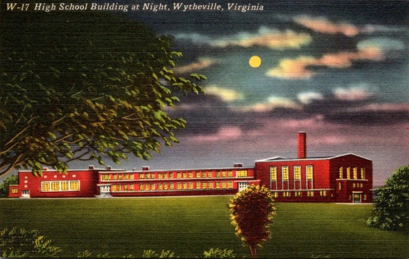 Virginia Wytheville High School Building At Night