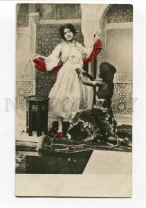 264992 NUDE White BLACK SLAVE Harem DANCER Vintage PHOTO PC