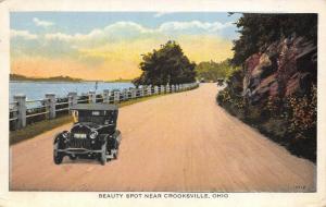 Crooksville Ohio 1930s Postcard Beauty Spot Car