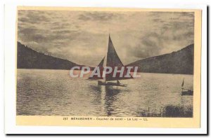 Gerardmer Old Postcard Sunset Lake (boat)