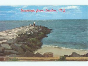 Pre-1980 FISHING SCENE Avalon - Near Wildwood & Vineland New Jersey NJ AF5584
