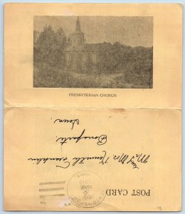 Bentonsport Iowa IA Postcard Presbyterian Church Bentonsport Academy 1940 Posted