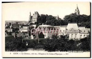 Old Postcard Bank Gien The castle is rated L & # 39hospice and Caisse d & # 3...