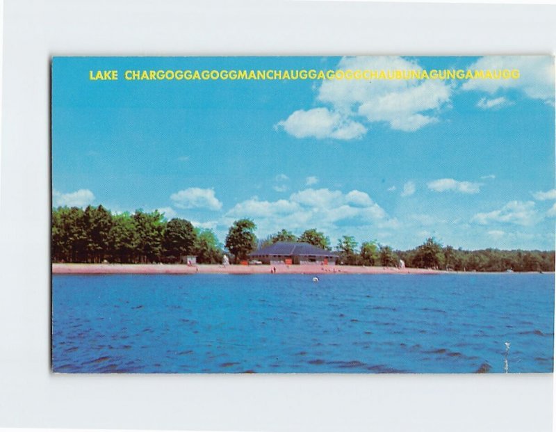 Postcard Memorial Beach and Bathhouse, Lake Chaubunagungamaug, Webster, MA