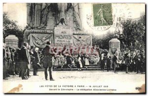 Old Postcard Paris Fetes victory July 14, 1919 at the cenotaph The delegation...